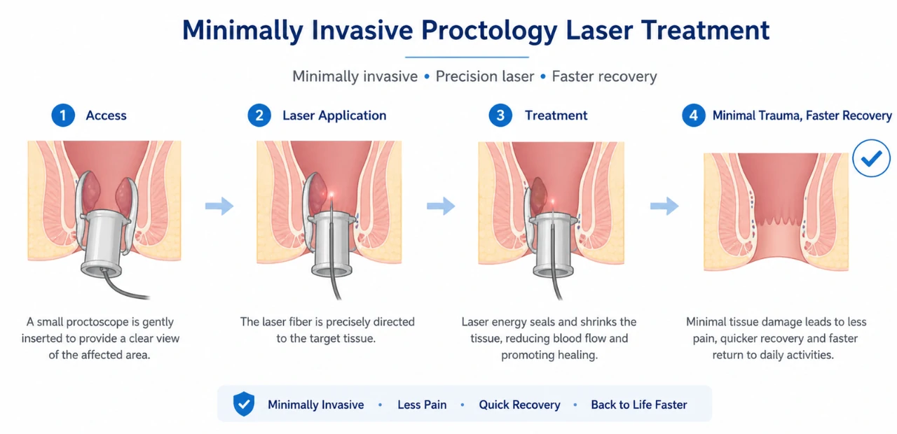 Modern & Minimally Invasive Proctology Treatment 1 minimally invasive proctology laser treatment procedure